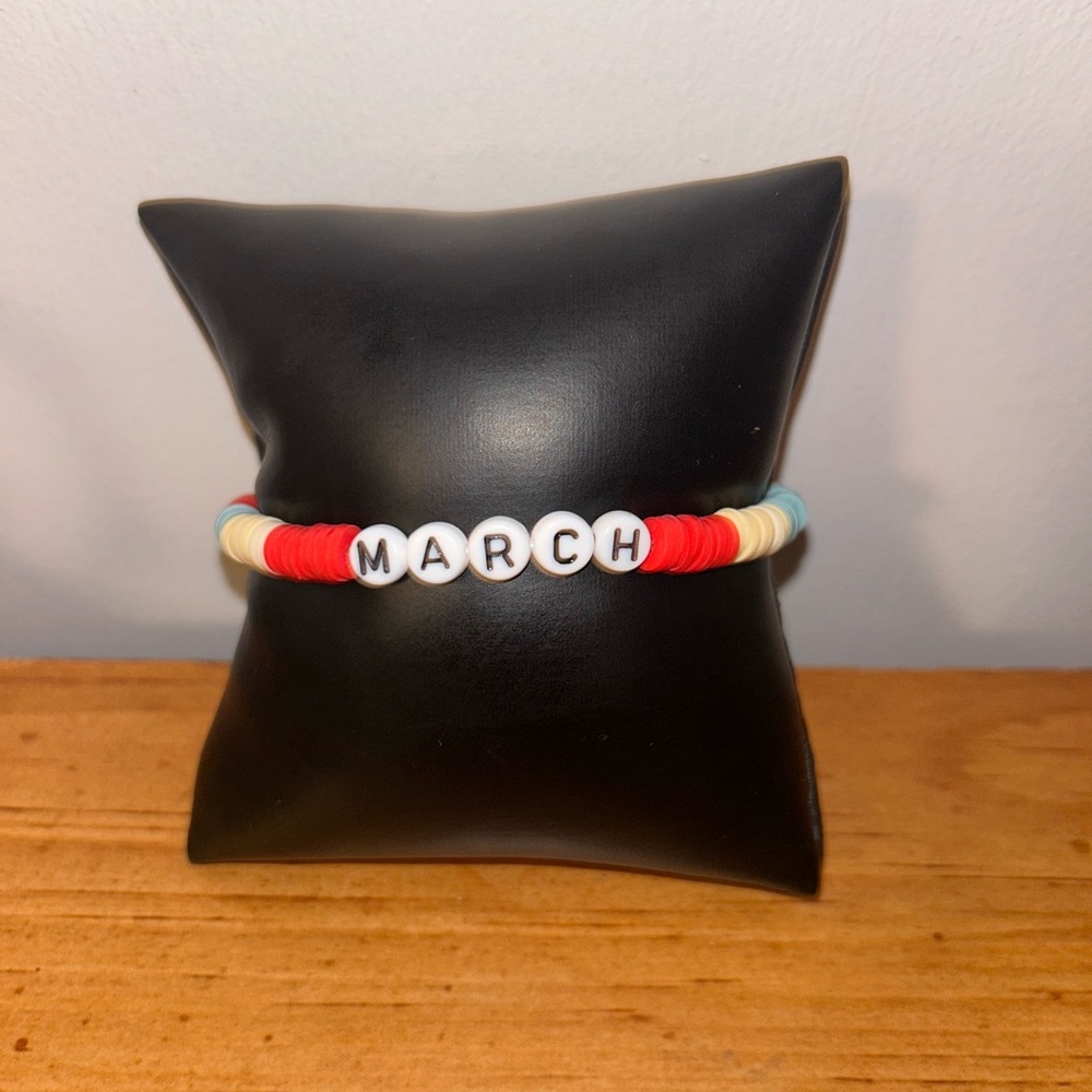 March (Birth Month) Heishi Bracelet
